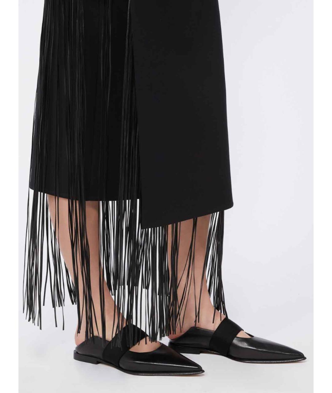 SPORTMAX Черная хлопковая юбка миди, фото 3