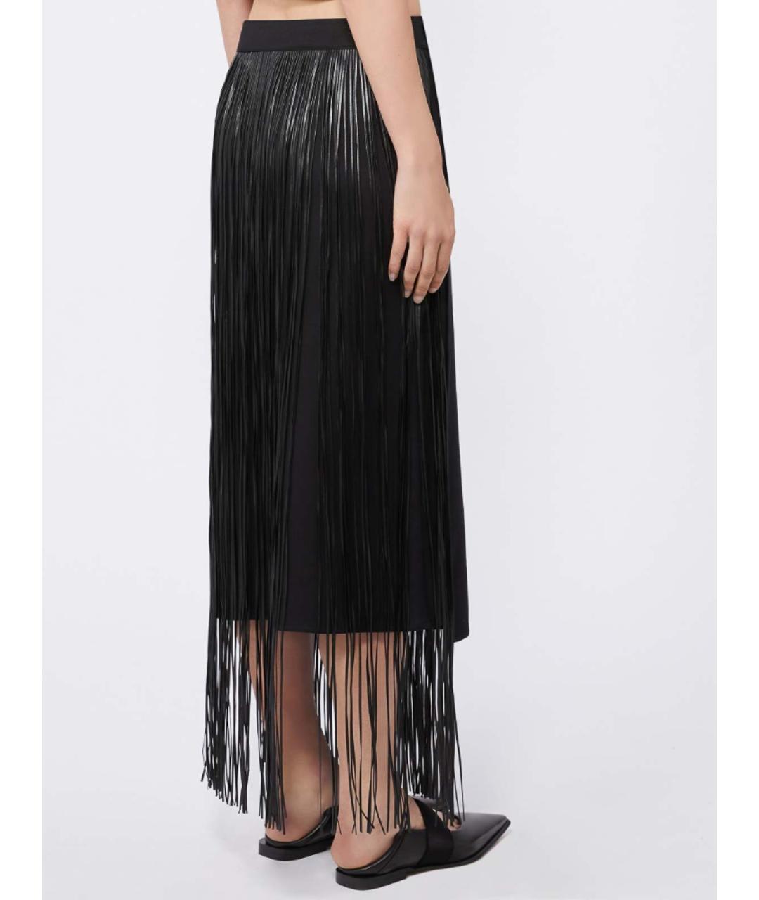 SPORTMAX Черная хлопковая юбка миди, фото 4