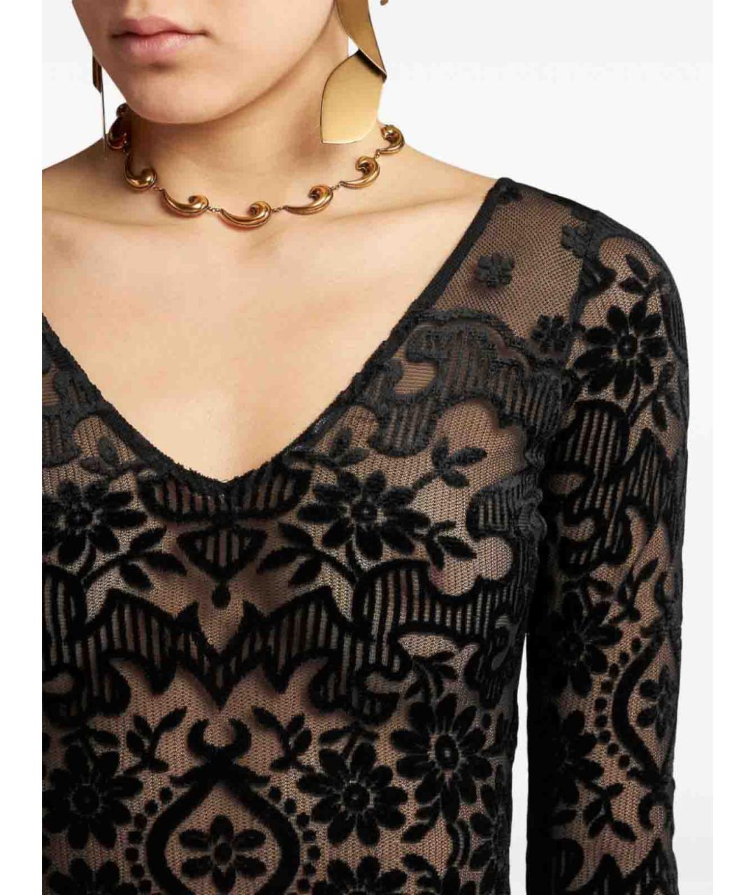 ETRO Черное бархатное повседневное платье, фото 5