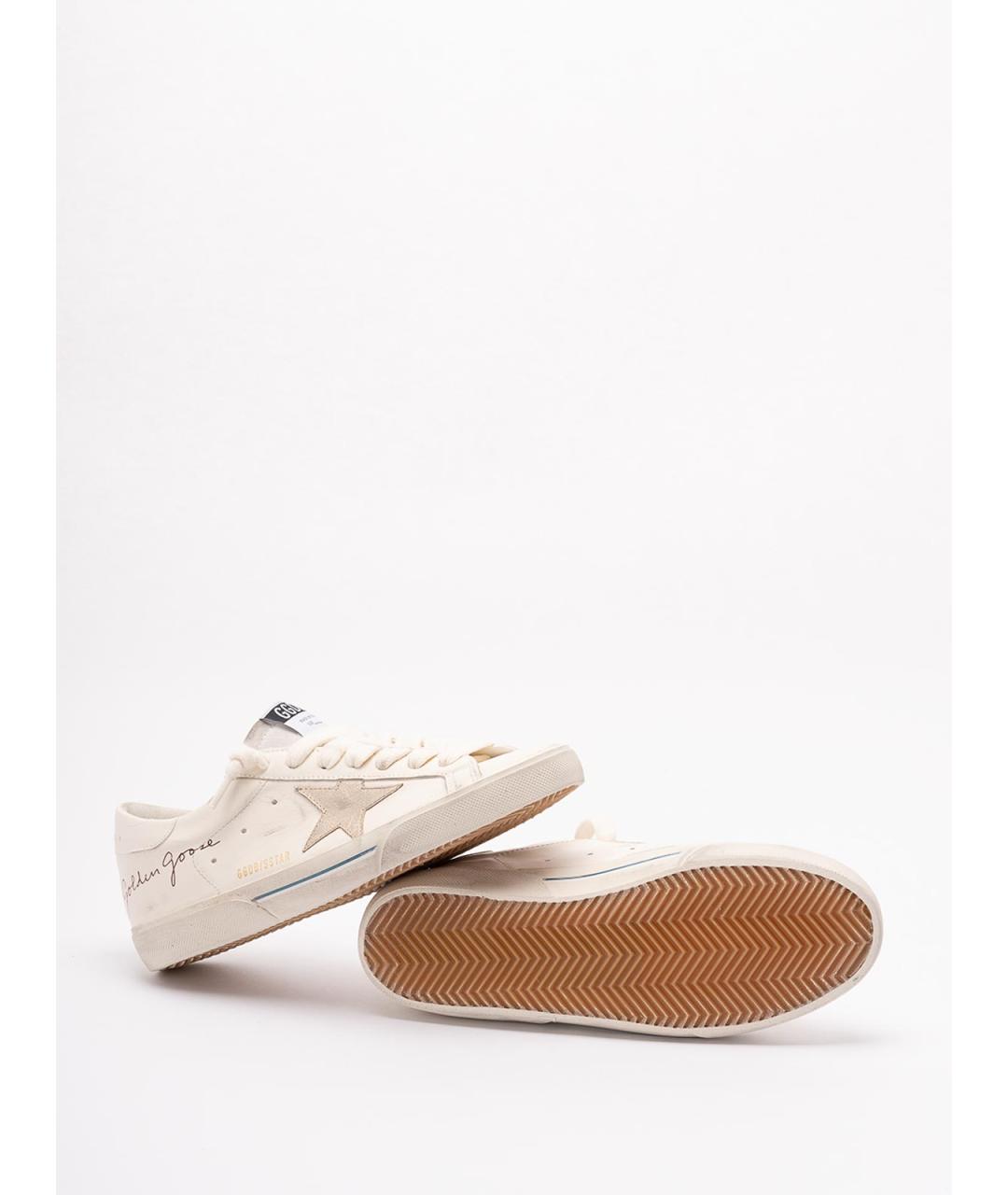 GOLDEN GOOSE Белые кожаные низкие кроссовки / кеды, фото 4