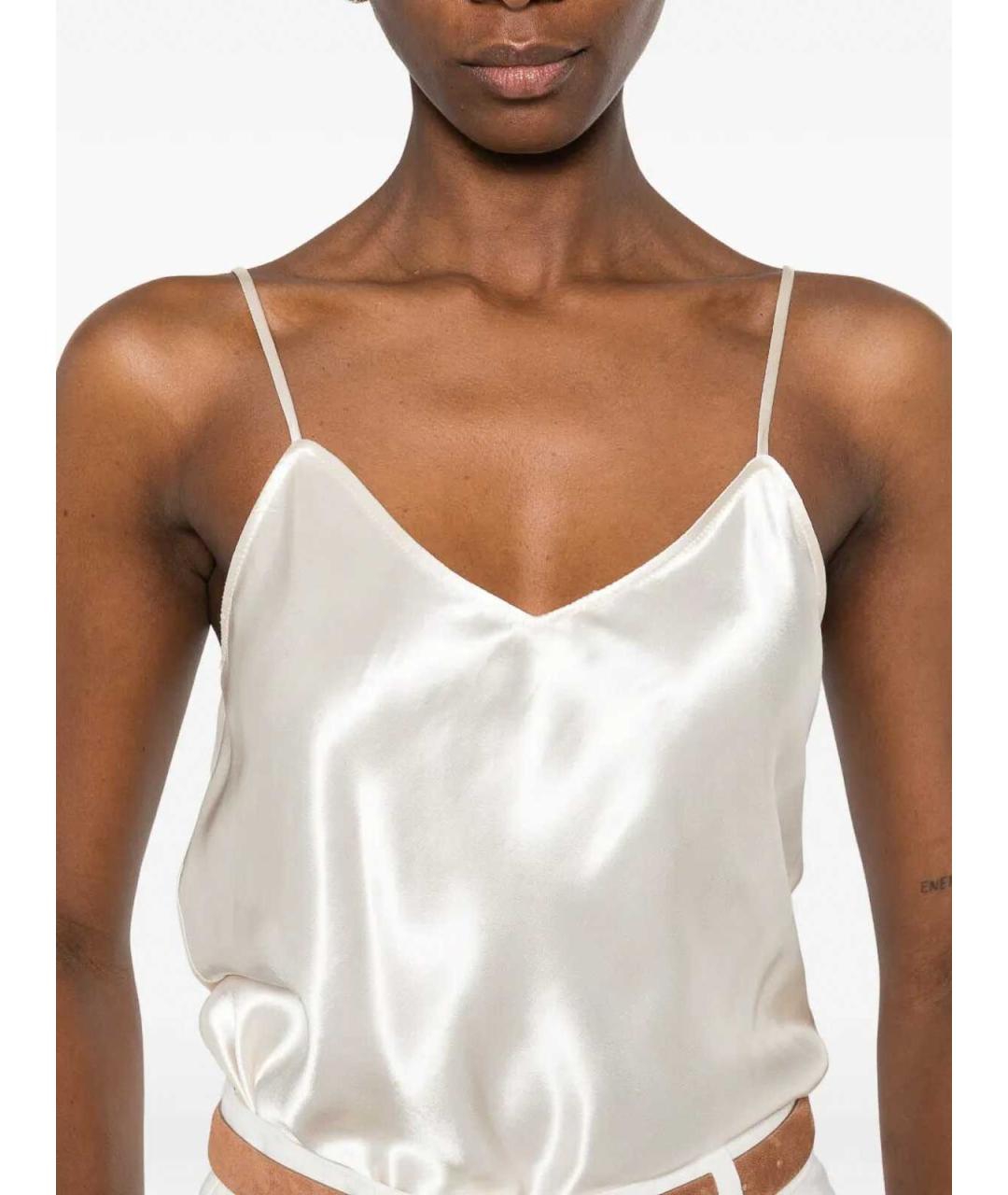 ALBERTA FERRETTI Белая хлопко-эластановая майка, фото 3