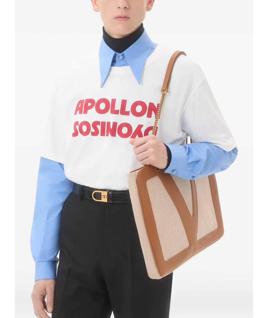 VALENTINO Белая хлопковая футболка, фото 4