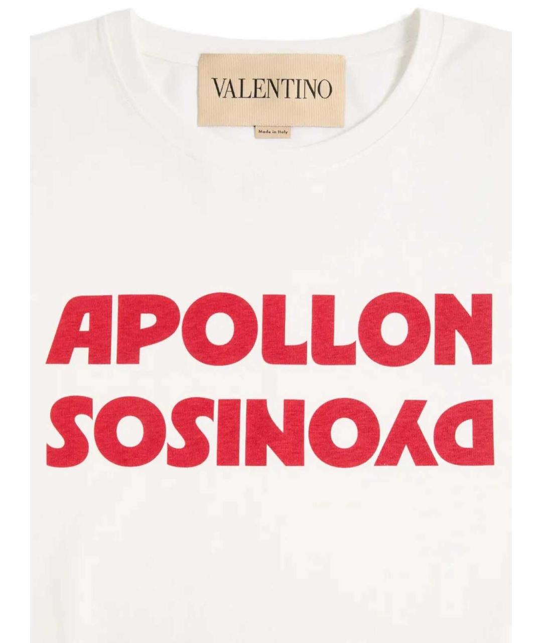 VALENTINO Белая хлопковая футболка, фото 3