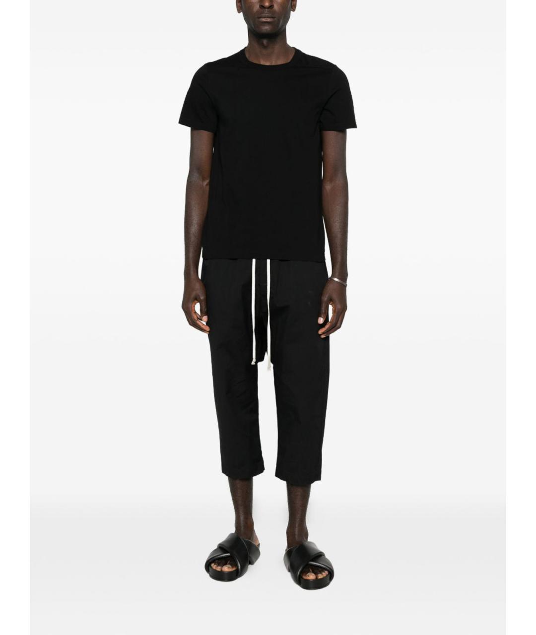 RICK OWENS Черная хлопковая футболка, фото 5