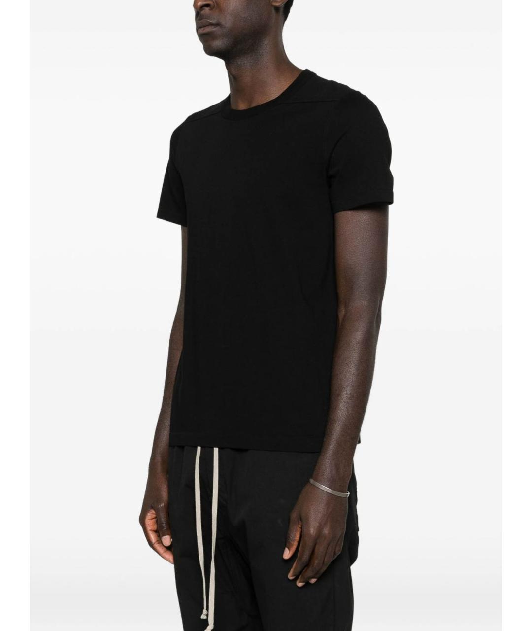 RICK OWENS Черная хлопковая футболка, фото 3