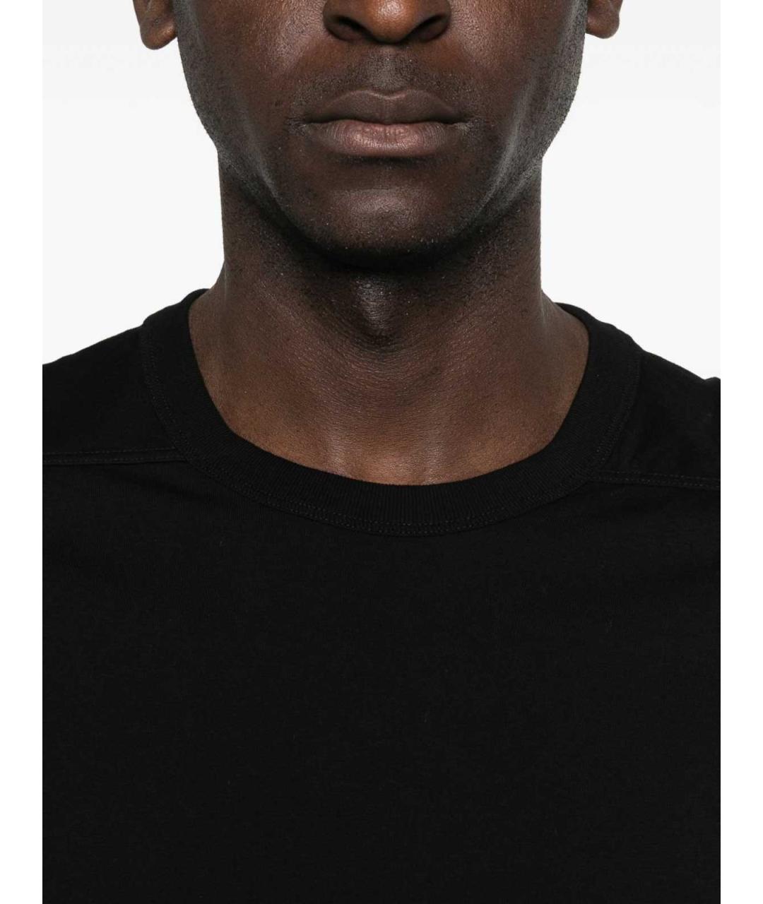 RICK OWENS Черная хлопковая футболка, фото 4