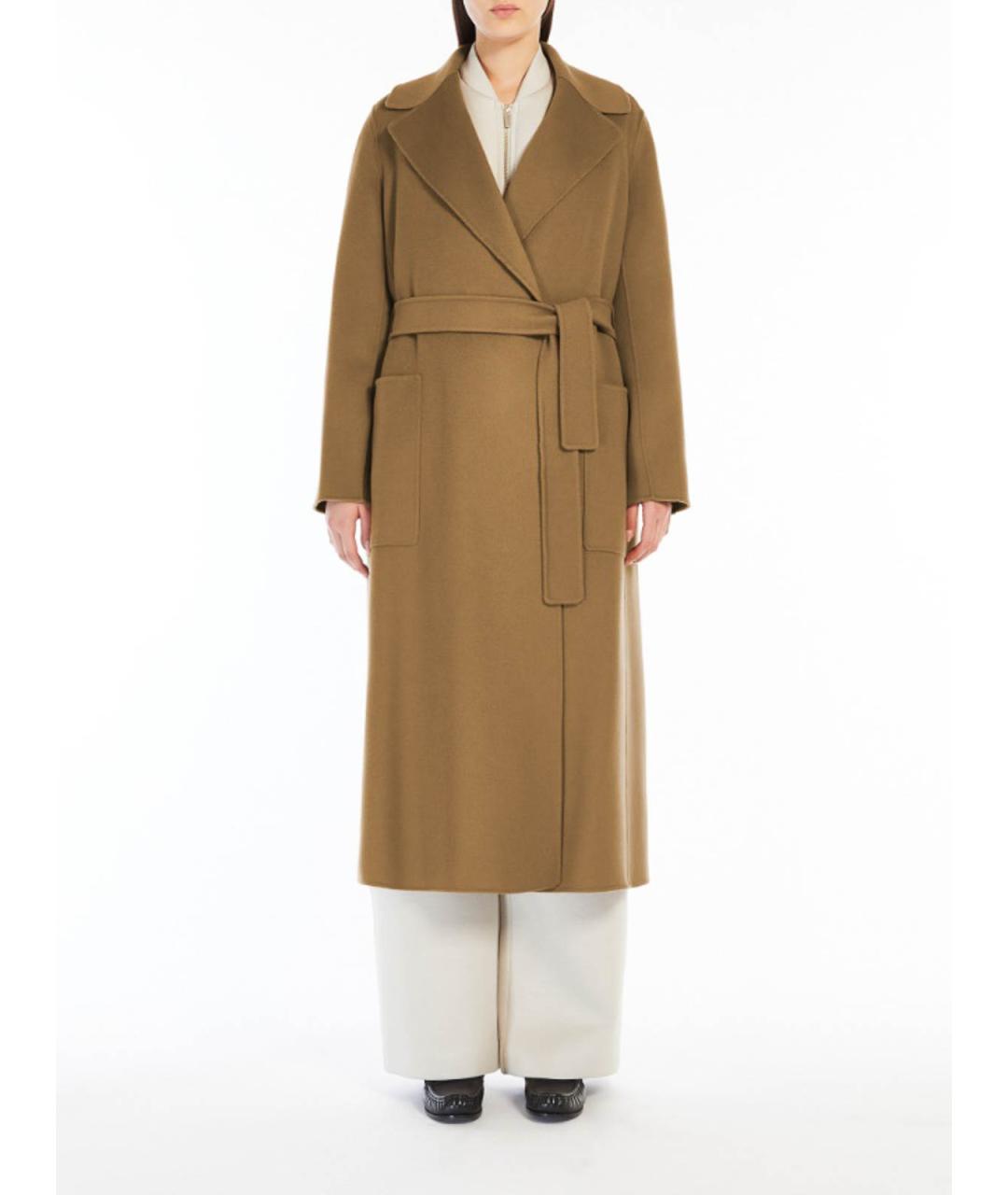 'S MAX MARA Бежевое шерстяное пальто, фото 2