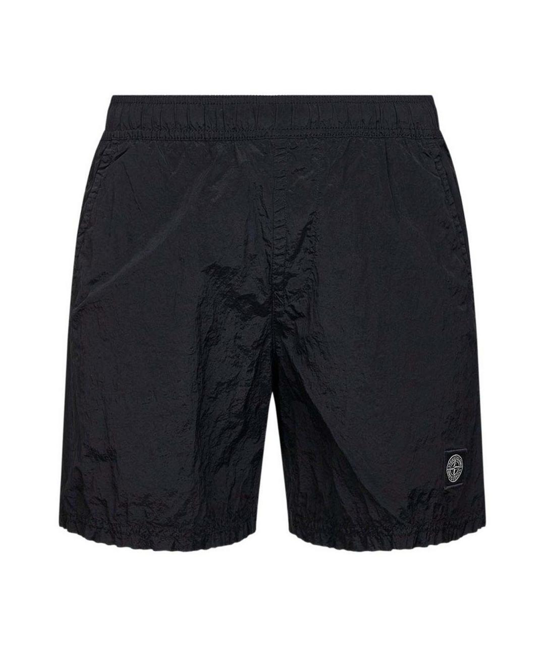 STONE ISLAND Черные хлопковые шорты, фото 1