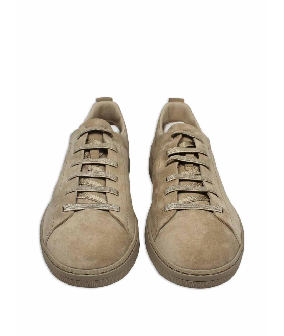 CHURCH'S Бежевые кожаные низкие кроссовки / кеды, фото 4