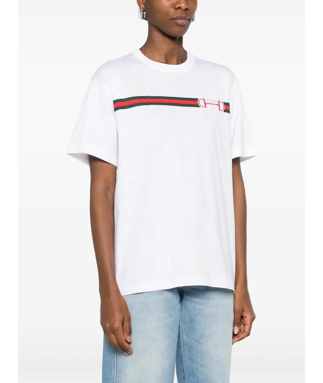 GUCCI Белая хлопковая футболка, фото 3
