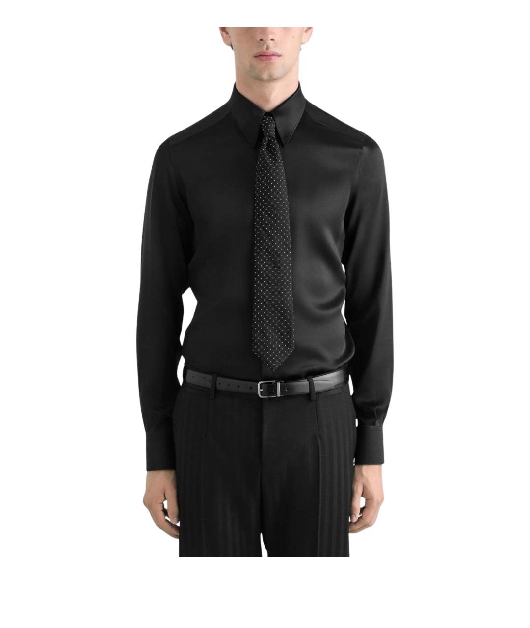 DOLCE&GABBANA Черный шелковый галстук, фото 3