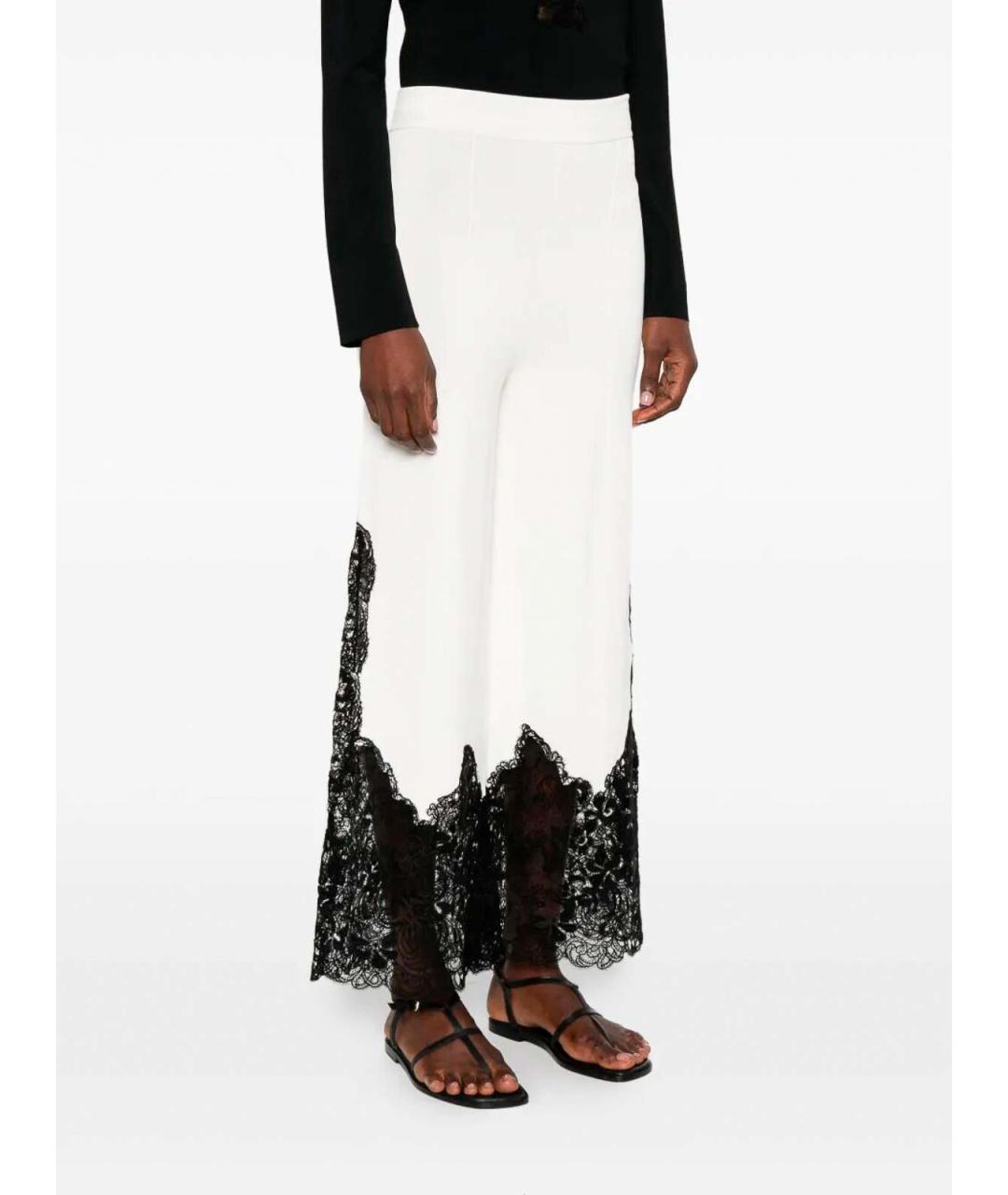 ERMANNO SCERVINO Белые вискозные брюки широкие, фото 3