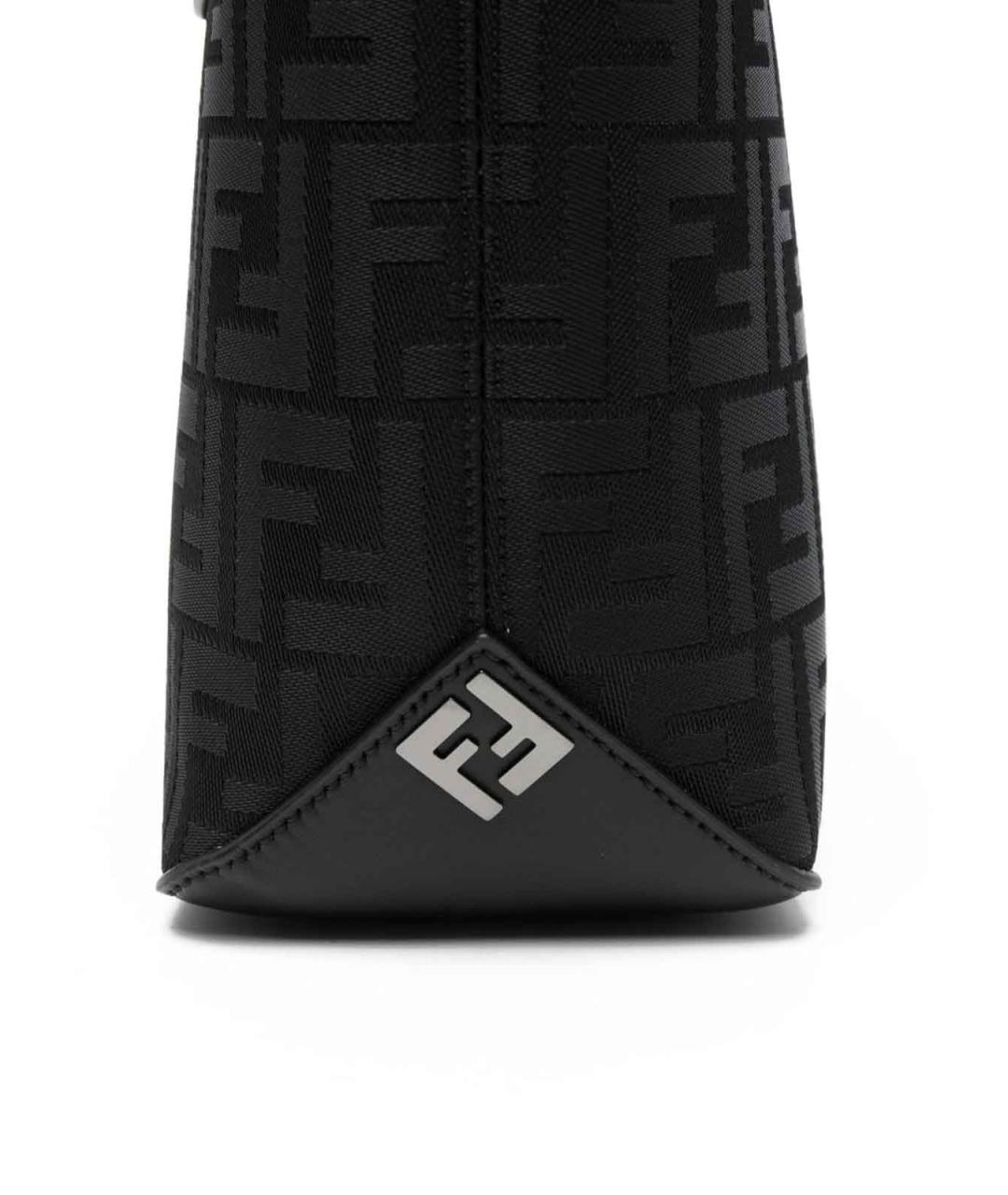 FENDI Черная жаккардовая сумка тоут, фото 5