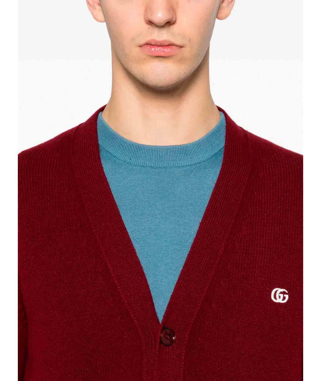 GUCCI Красный шерстяной кардиган, фото 4