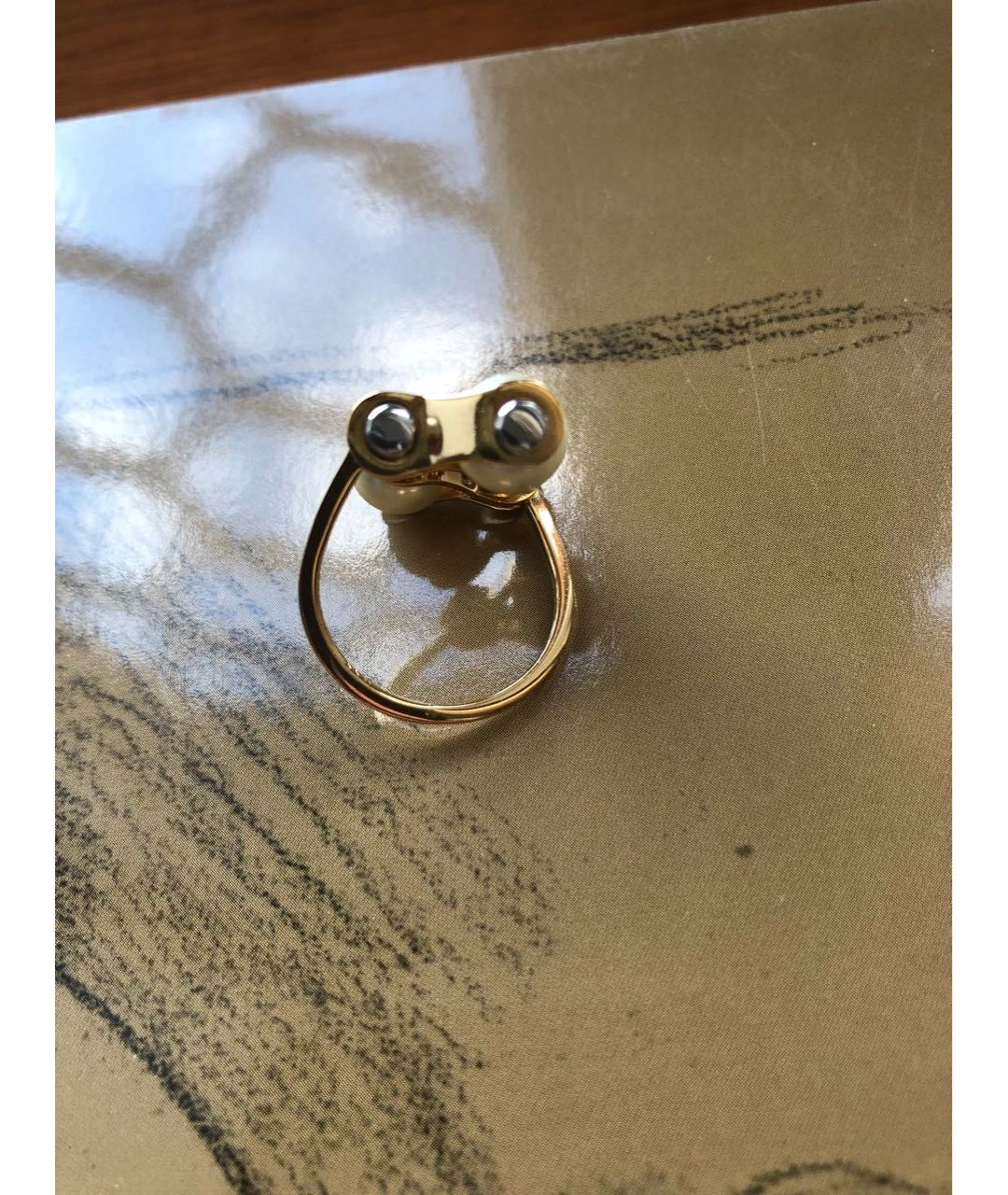 LOUIS VUITTON PRE-OWNED Золотое жемчужное кольцо, фото 2