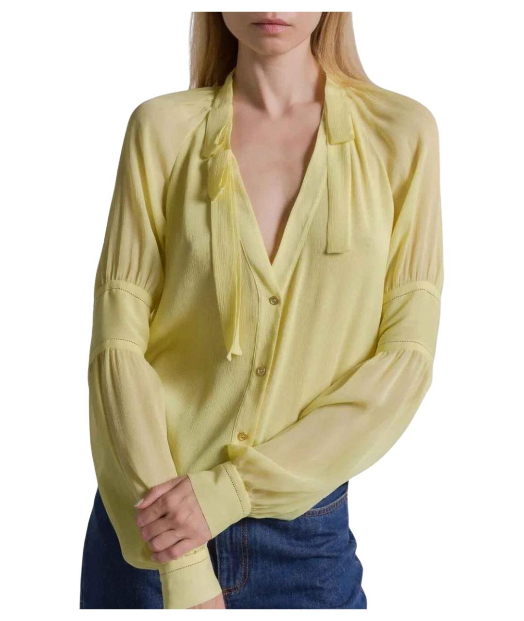 ALBERTA FERRETTI Желтая ацетатная рубашка, фото 4