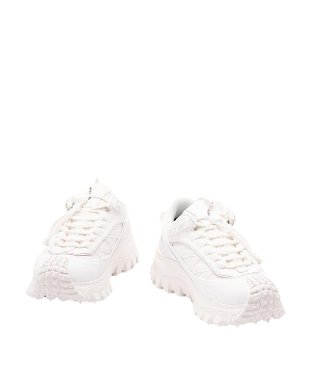 MONCLER Белые кожаные кроссовки, фото 2