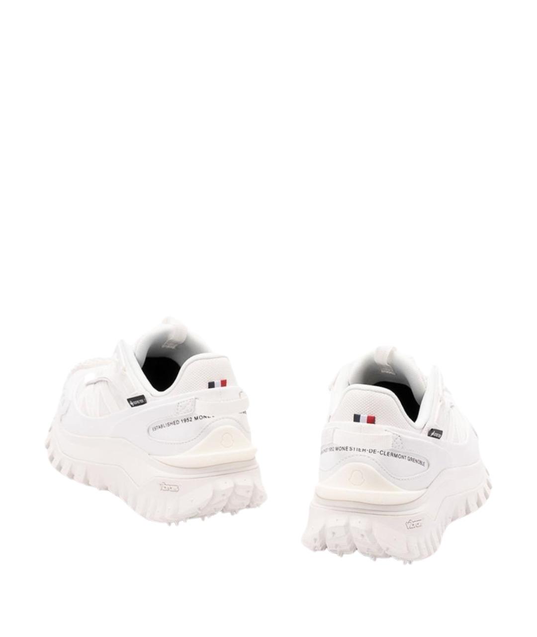 MONCLER Белые кожаные кроссовки, фото 3