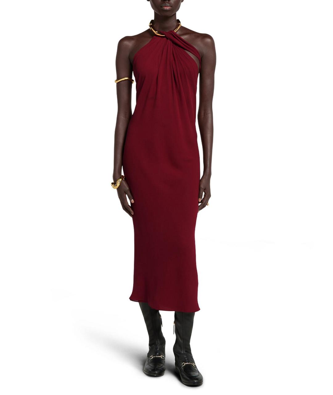 GUCCI Красное шелковое вечернее платье, фото 2