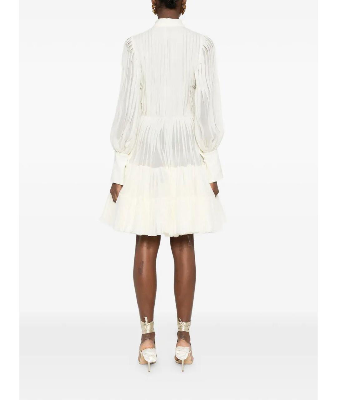 ERMANNO SCERVINO Белое шелковое коктейльное платье, фото 4