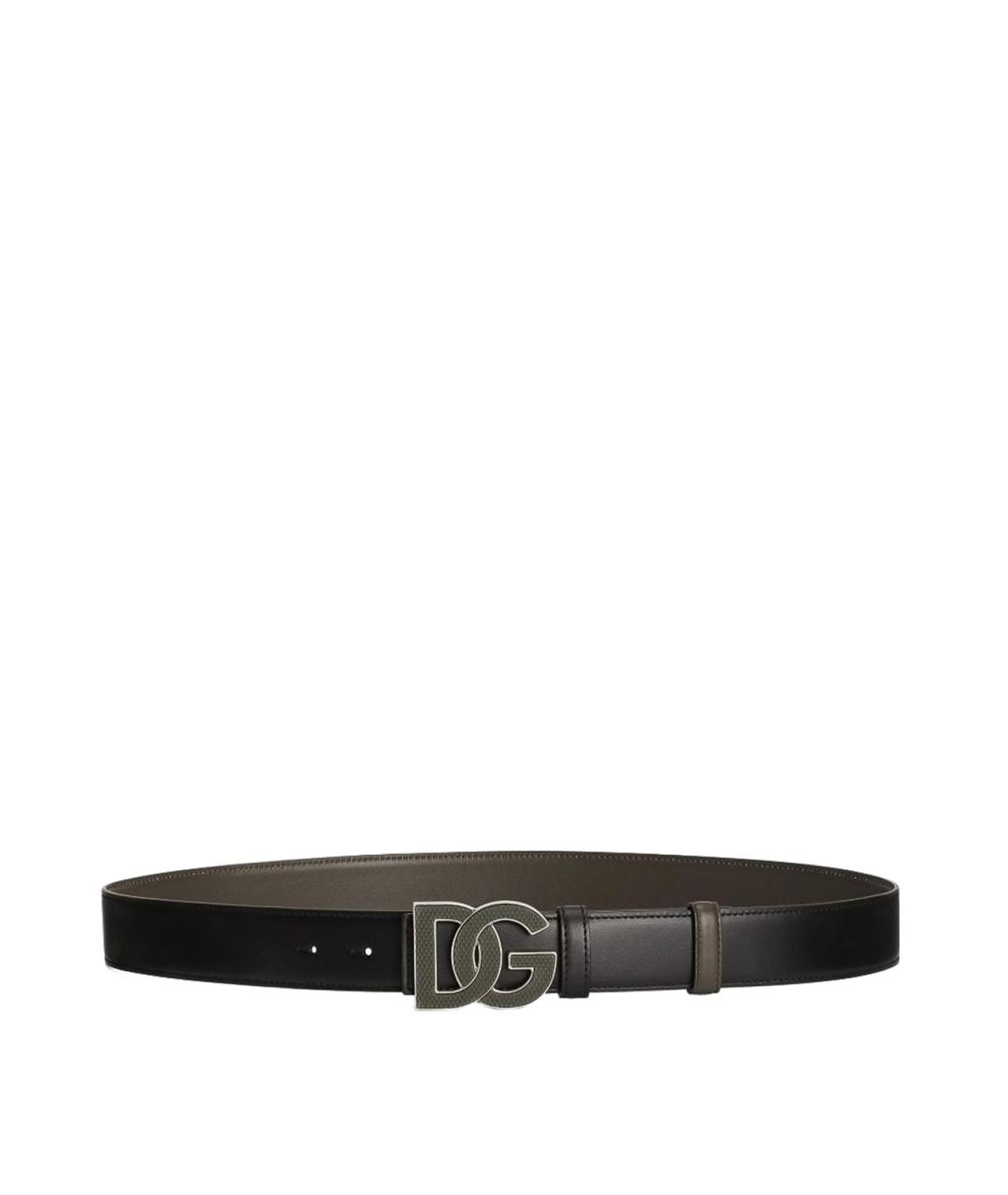 DOLCE&GABBANA Черный кожаный ремень, фото 1