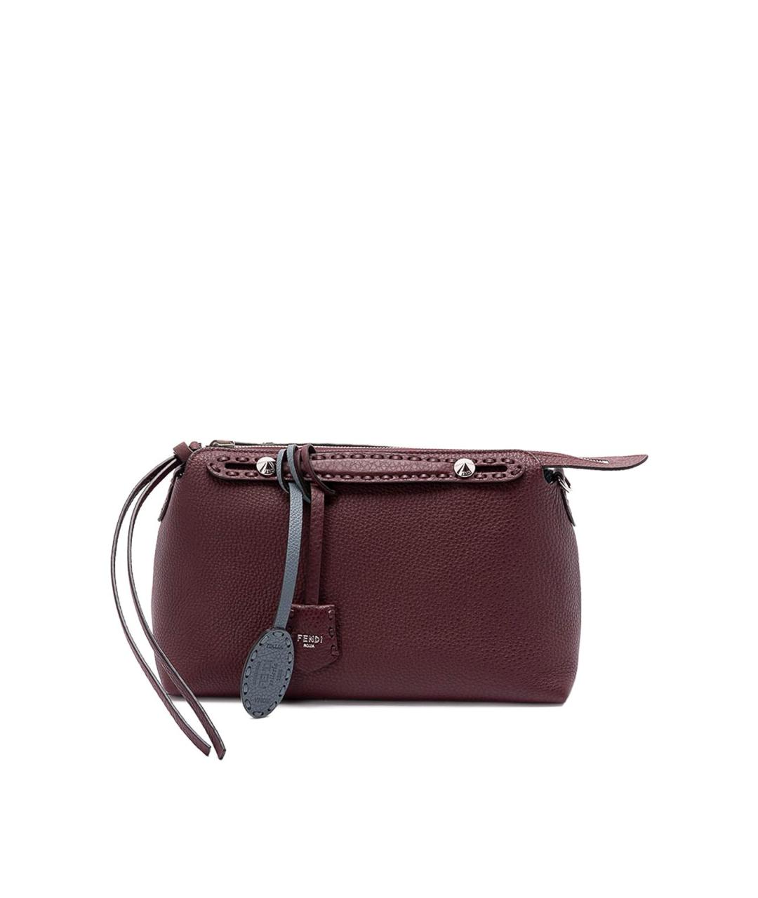 FENDI Бордовая кожаная сумка через плечо, фото 1
