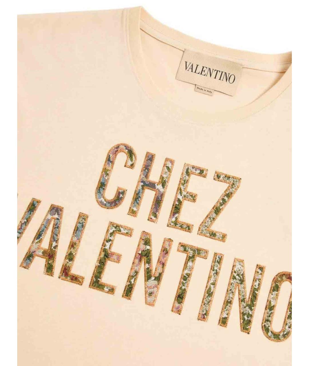 VALENTINO Бежевая хлопковая футболка, фото 6