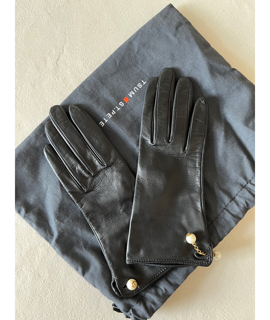 GUCCI Черные кожаные перчатки, фото 2