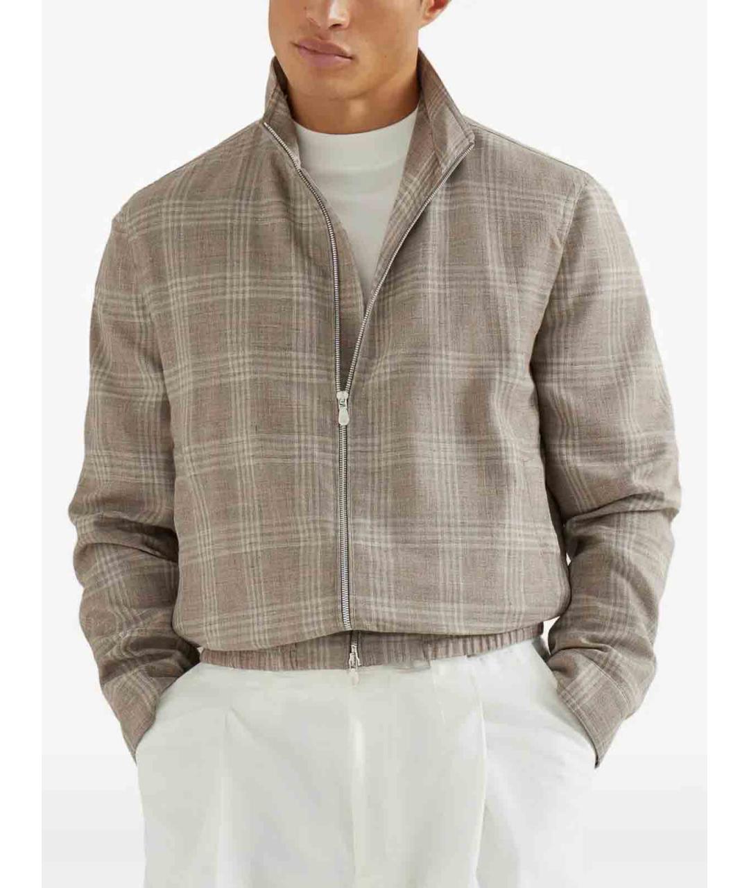 BRUNELLO CUCINELLI Бежевая шерстяная куртка, фото 4