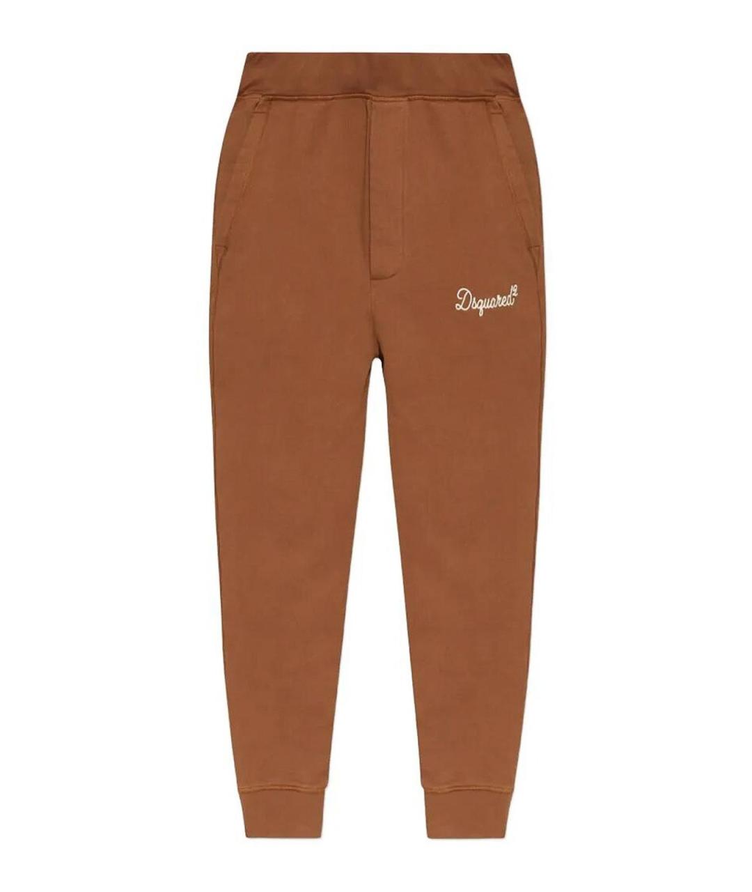 DSQUARED2 Коричневые хлопковые повседневные брюки, фото 1