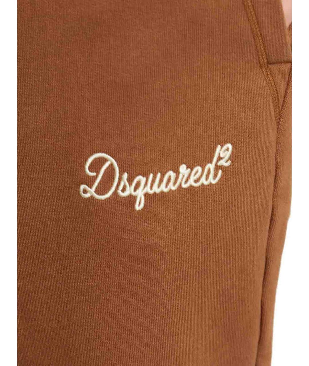 DSQUARED2 Коричневые хлопковые повседневные брюки, фото 4