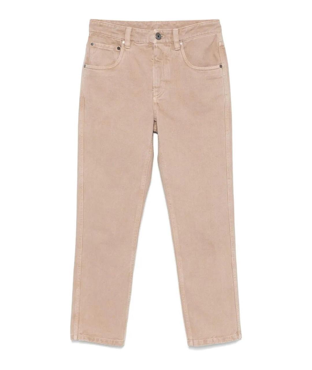 BRUNELLO CUCINELLI Бежевые хлопковые брюки широкие, фото 1