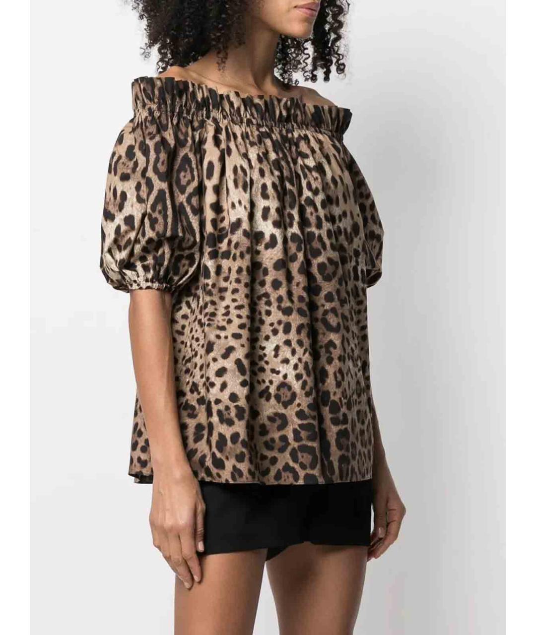 DOLCE&GABBANA Коричневая хлопковая блузы, фото 3