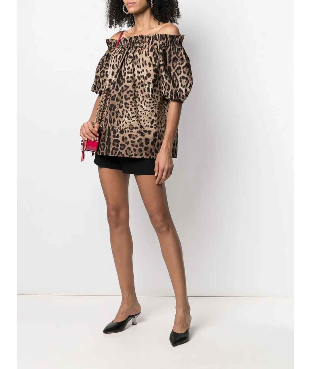 DOLCE&GABBANA Коричневая хлопковая блузы, фото 2