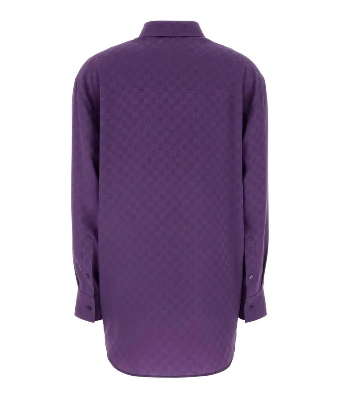 GUCCI Фиолетовая шелковая рубашка, фото 2