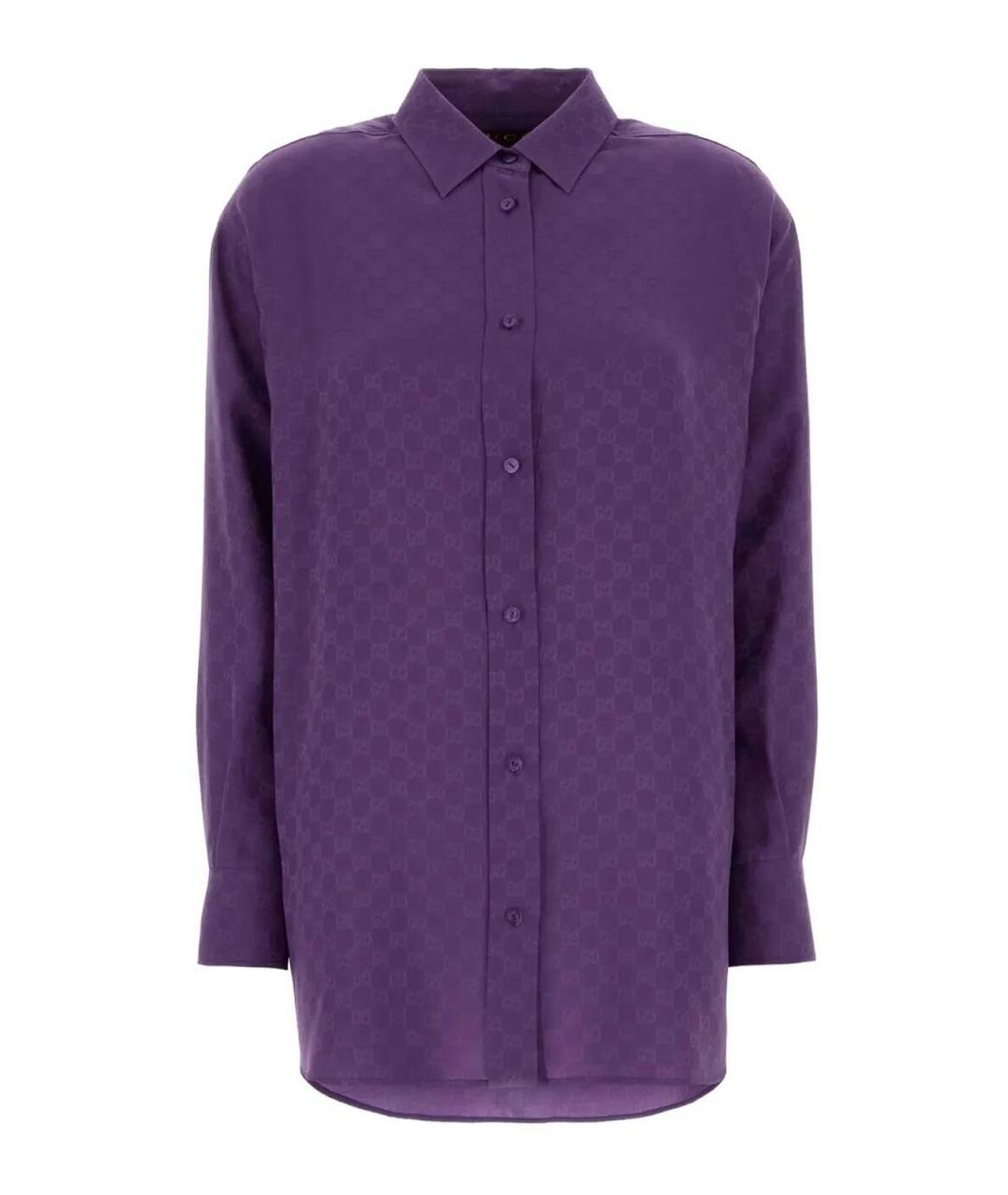 GUCCI Фиолетовая шелковая рубашка, фото 1