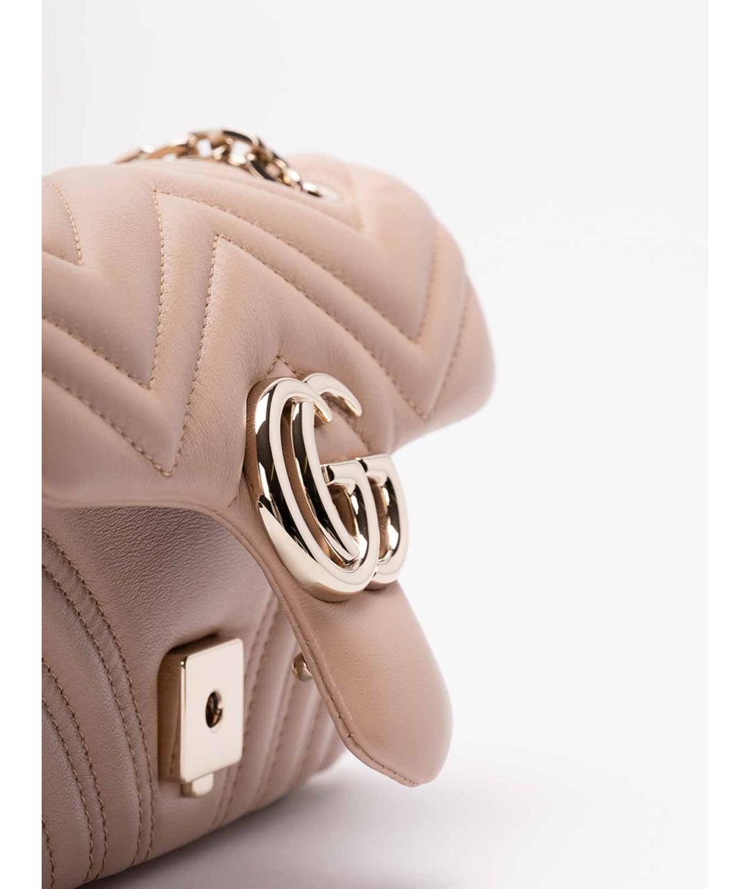 GUCCI Бежевая кожаная сумка через плечо, фото 5