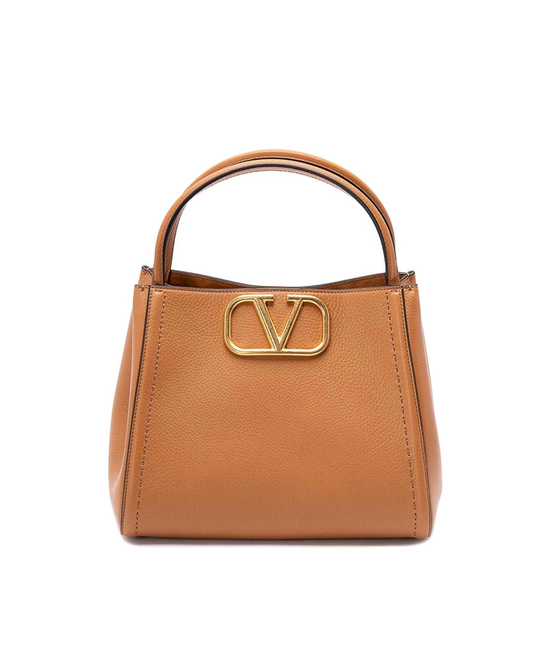 VALENTINO Бежевая кожаная сумка тоут, фото 1