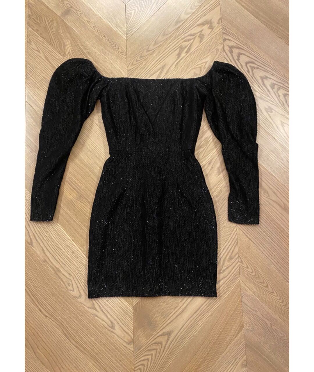 16ARLINGTON Черное велюровое коктейльное платье, фото 5