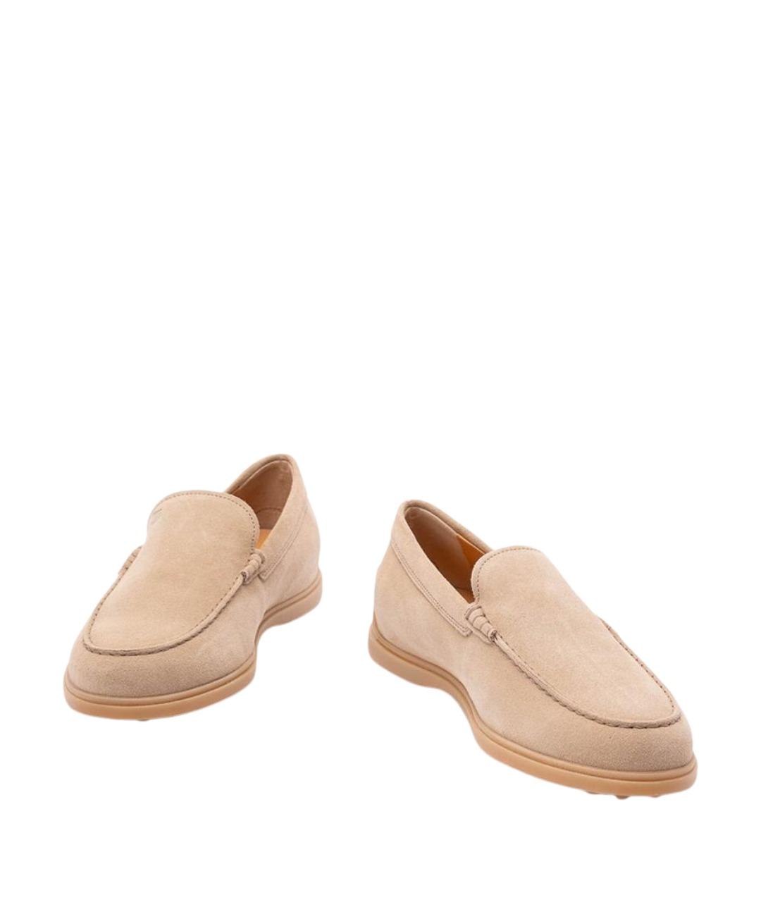 TOD'S Бежевые замшевые лоферы, фото 2
