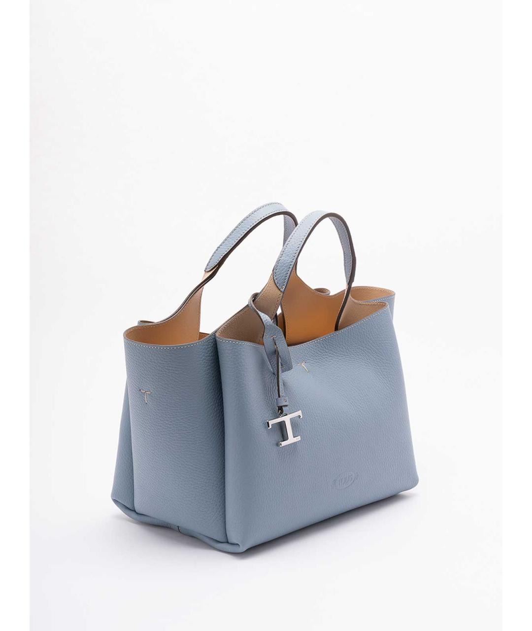 TOD'S Голубая кожаная сумка тоут, фото 3