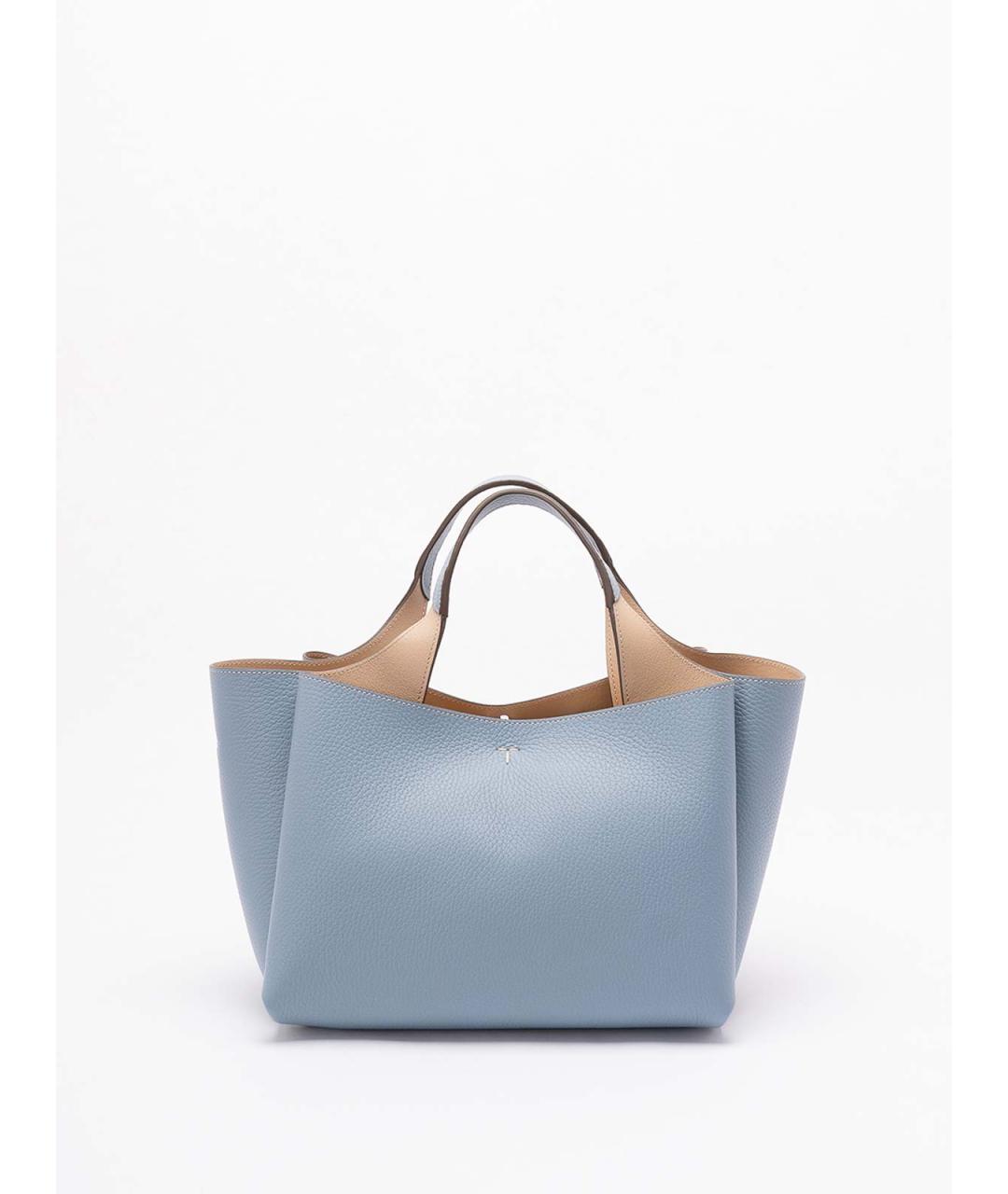 TOD'S Голубая кожаная сумка тоут, фото 2