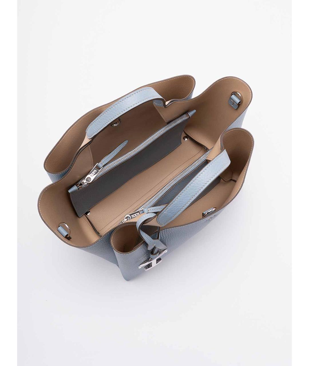 TOD'S Голубая кожаная сумка тоут, фото 5