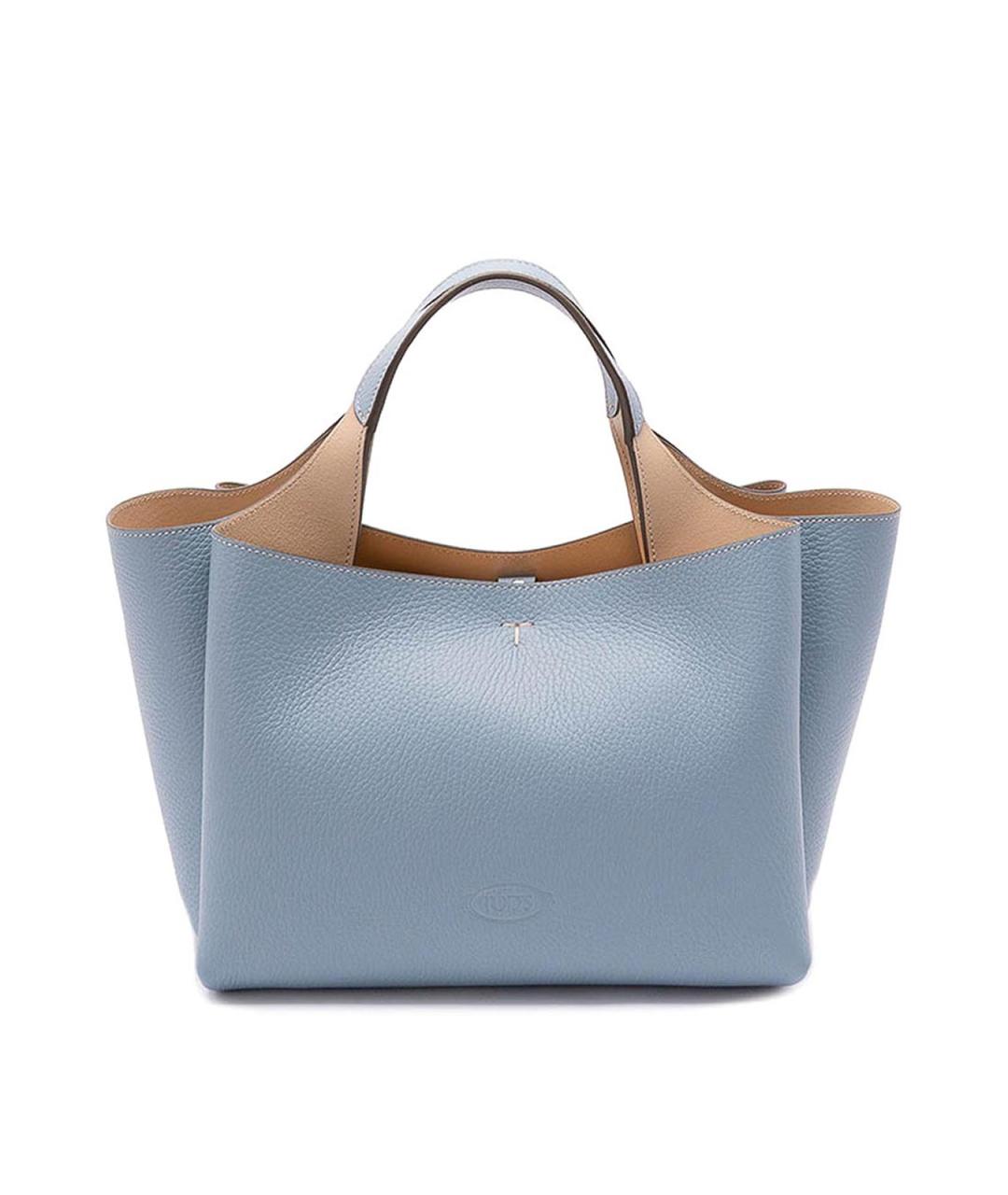 TOD'S Голубая кожаная сумка тоут, фото 1