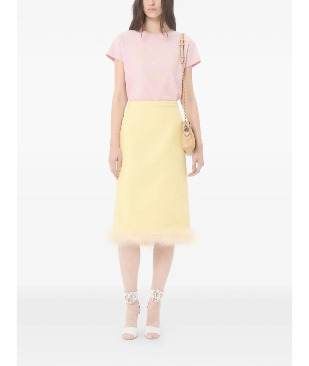 VALENTINO Розовая хлопковая футболка, фото 2