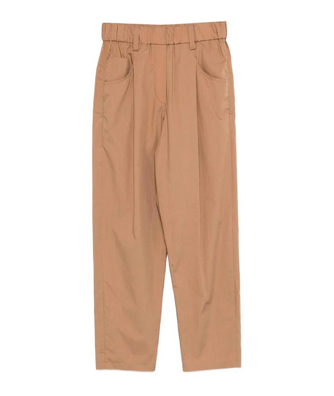 BRUNELLO CUCINELLI Бежевые хлопковые брюки широкие, фото 1