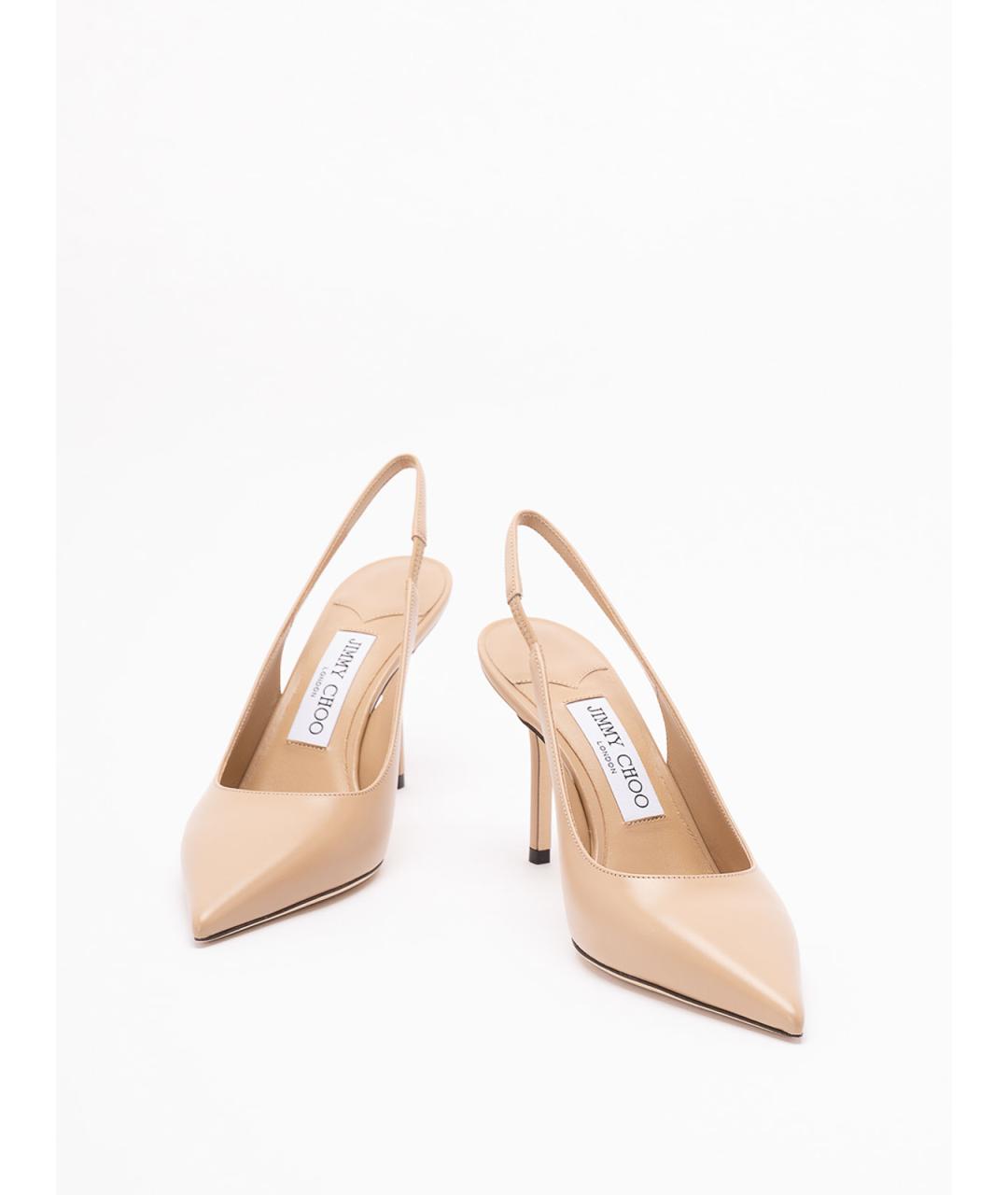 JIMMY CHOO Бежевые кожаные туфли, фото 2