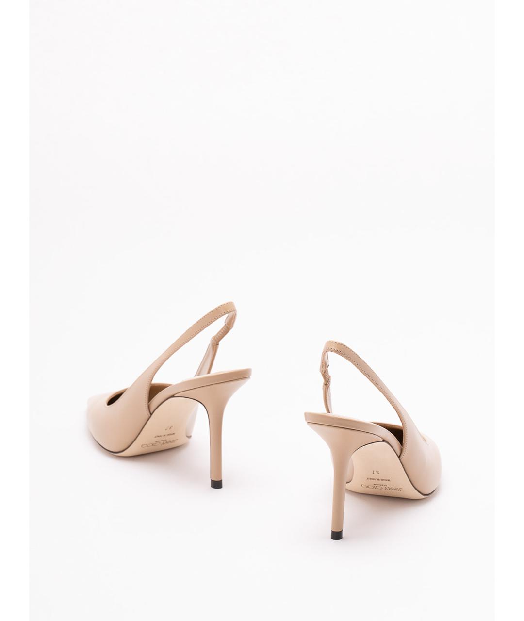 JIMMY CHOO Бежевые кожаные туфли, фото 3