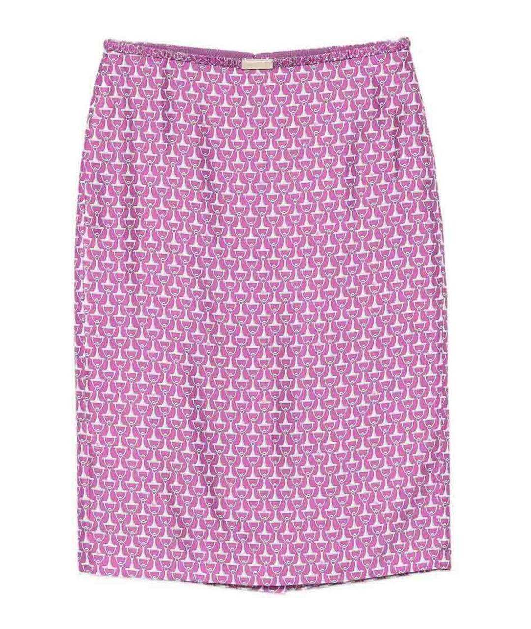 GUCCI Фиолетовая шелковая юбка миди, фото 1