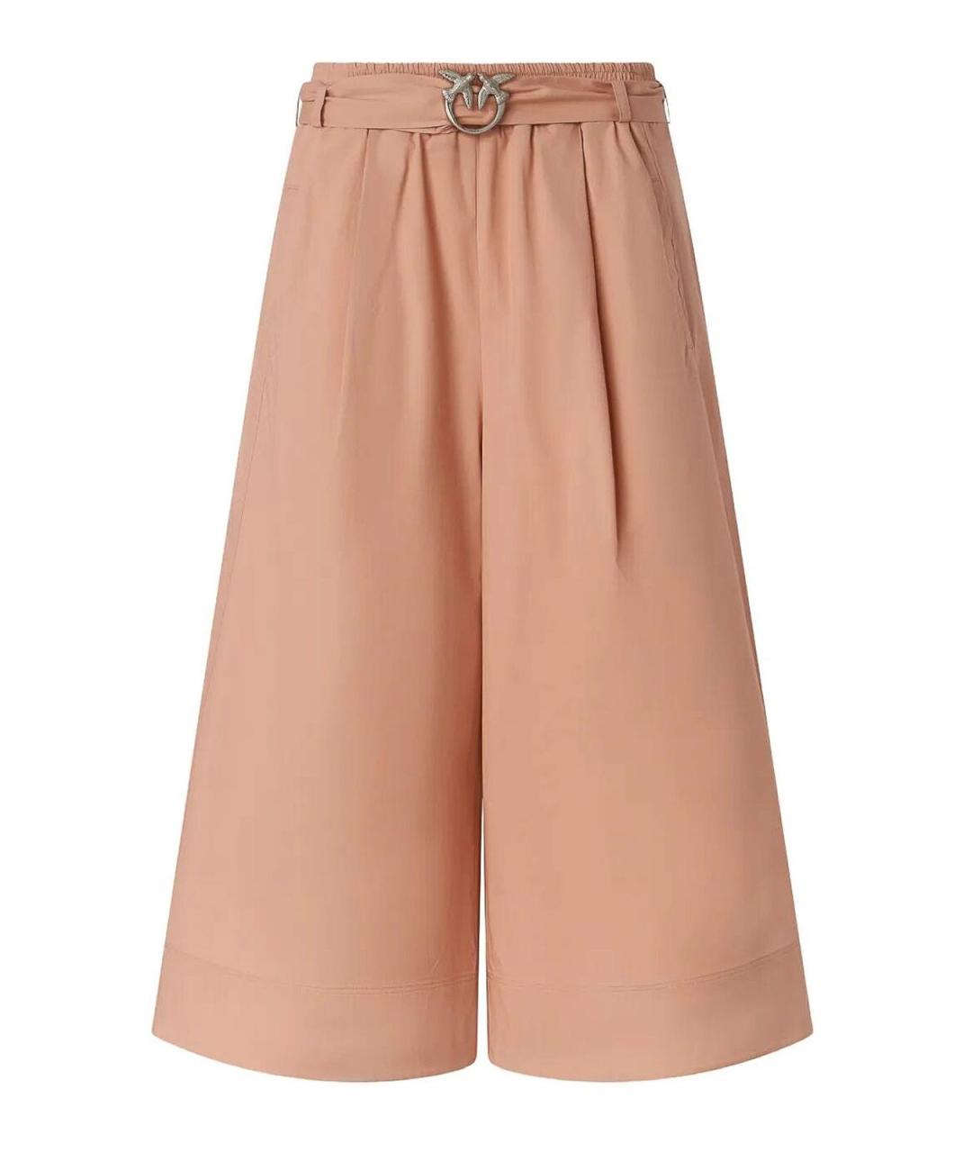 PINKO Розовые хлопковые брюки широкие, фото 1